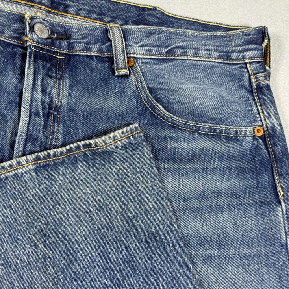 Levis 501 Original Fit Mens Medium Wash Blue Denim Straight Leg Jeans 38x34